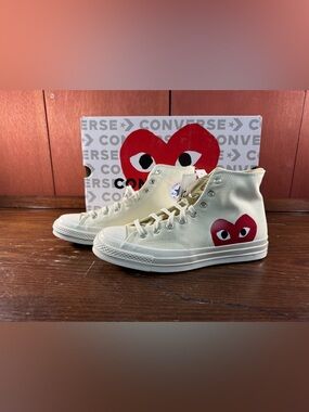 Converse x CDG PLAY Chuck 70 High Milk White 150205C Men’s Size 10/Women’s Sz 12